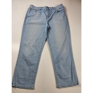 Chicos platinum 0.5 crop (6) Career casual soft stretch EUC *